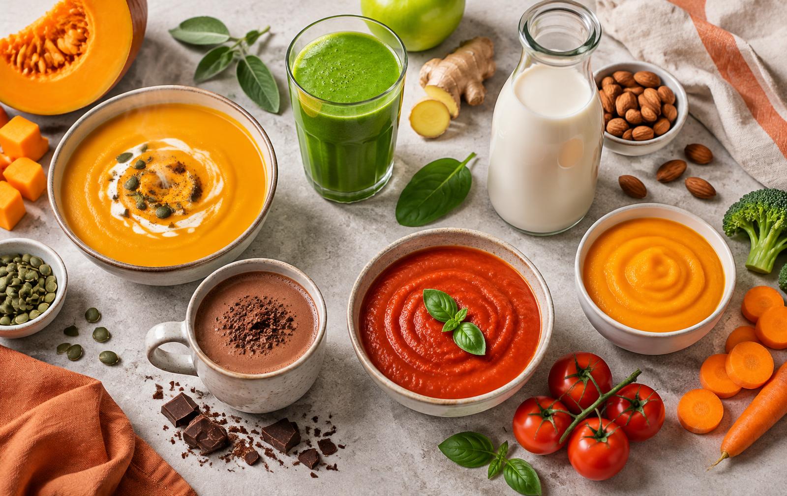 Vellutata, smoothie, latte vegetale, cioccolata, salsa e pappa preparabili con SmartBlender